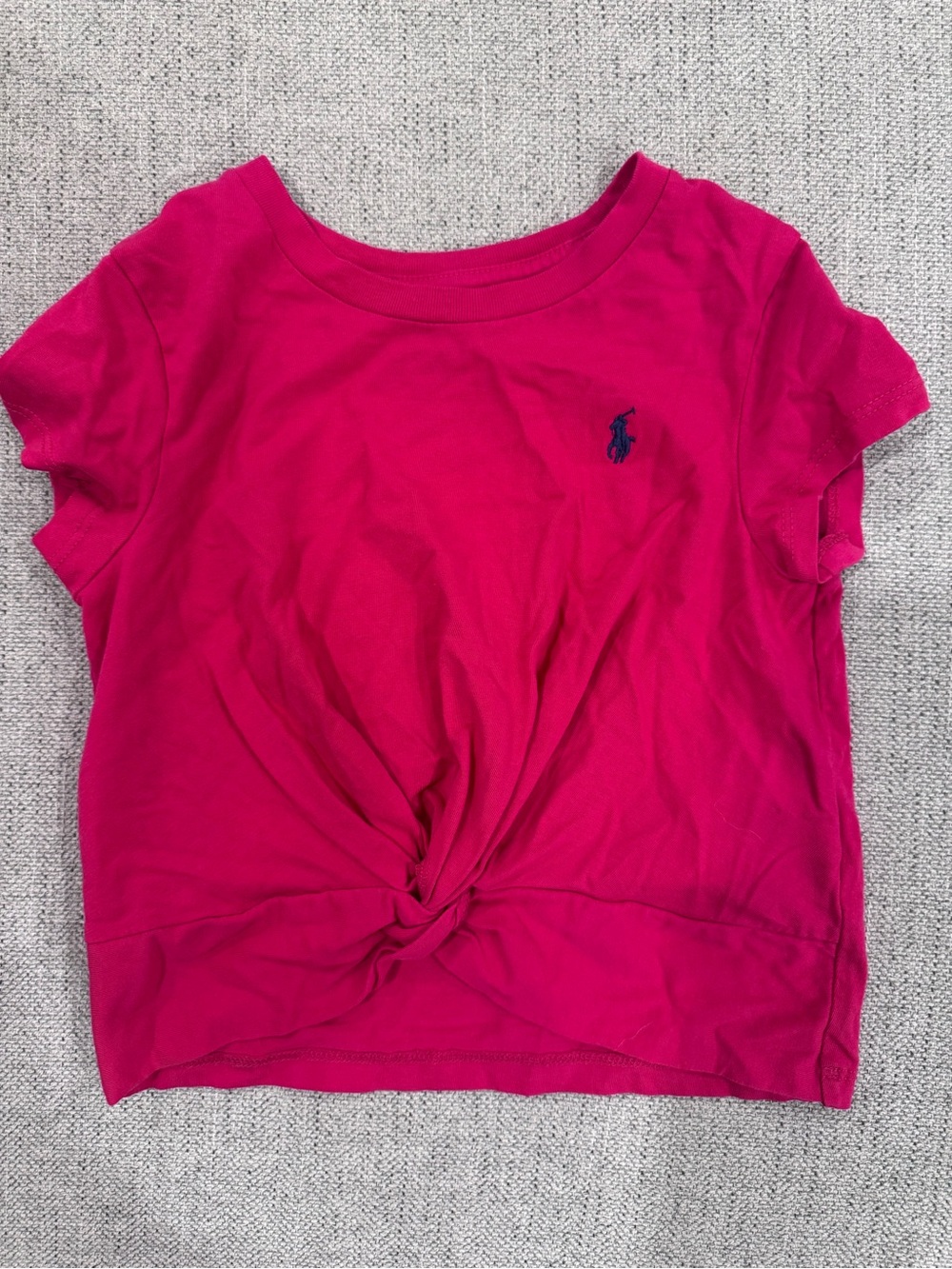 Polo by Ralph Lauren Girls' Fuchsia Knot-Front Tee